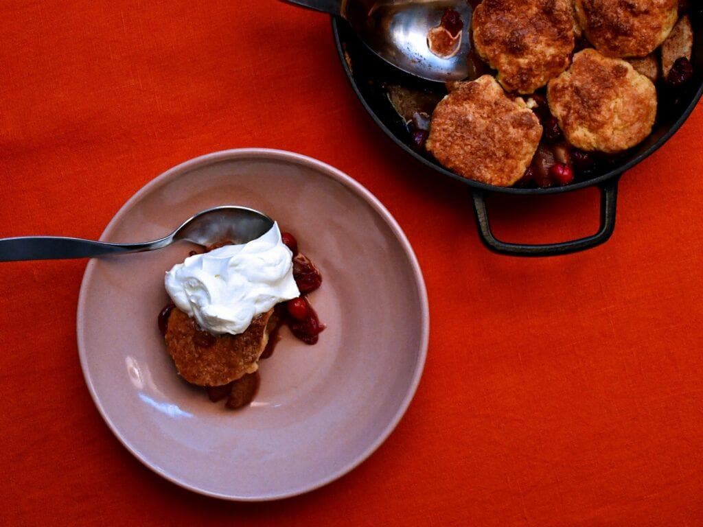 Pear & Cranberry Cornmeal Cobbler