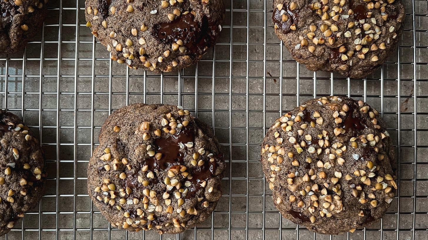 Buckwheat-Hazelnut Chocolate Chip Cookies