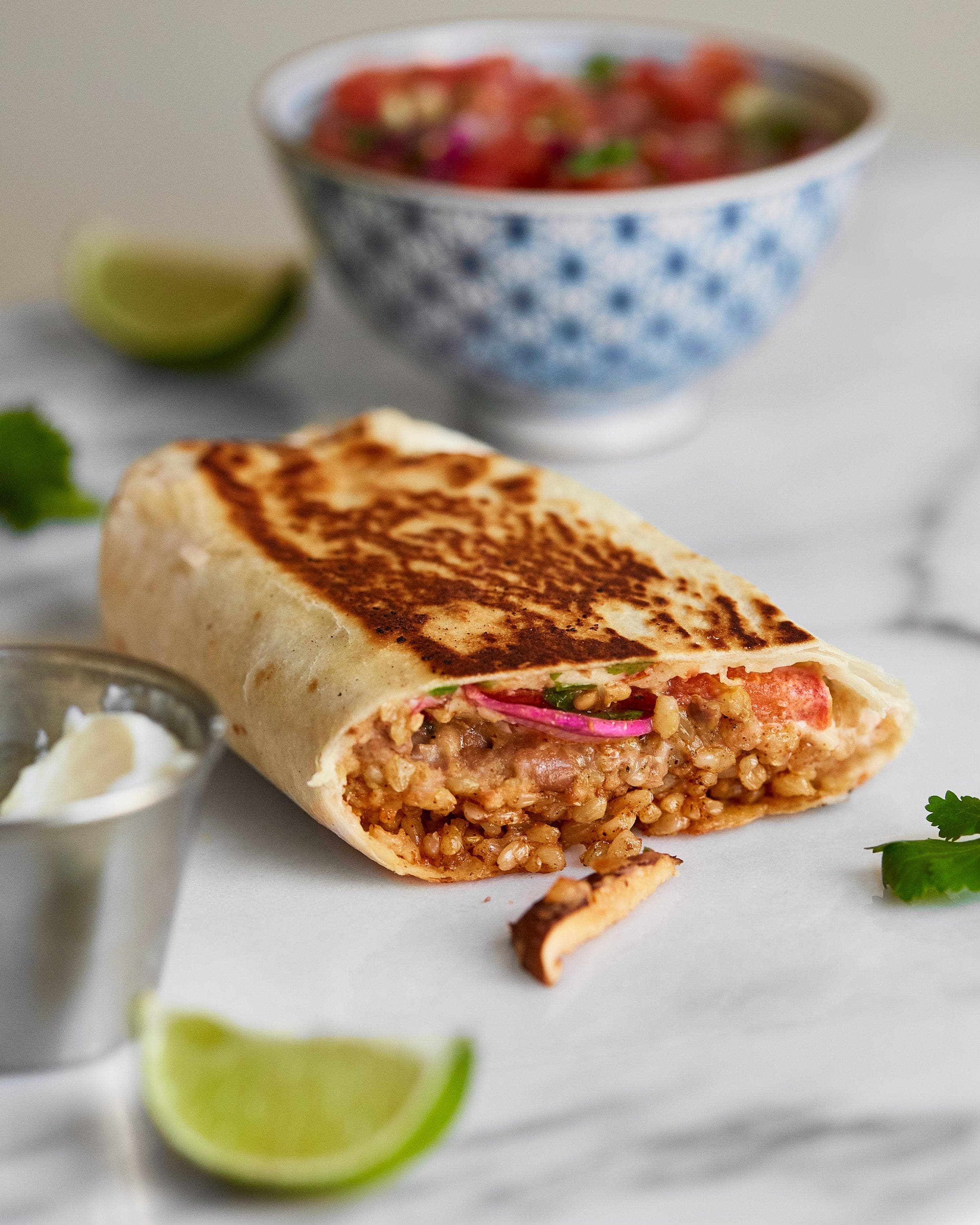 Savory Shiitake & Creamy Pinto Bean Burritos