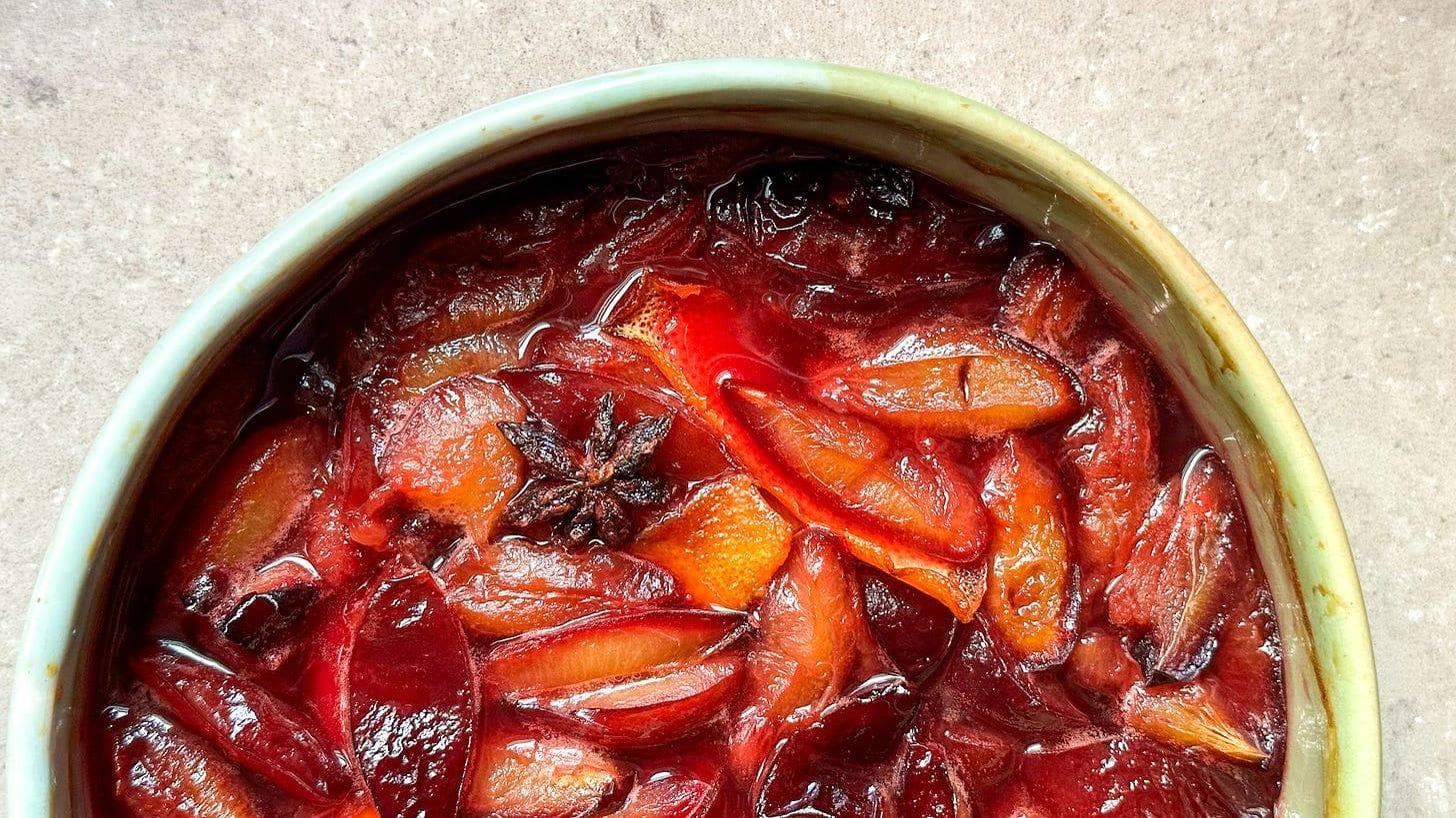 Roasted Plums with Orange and Star Anise