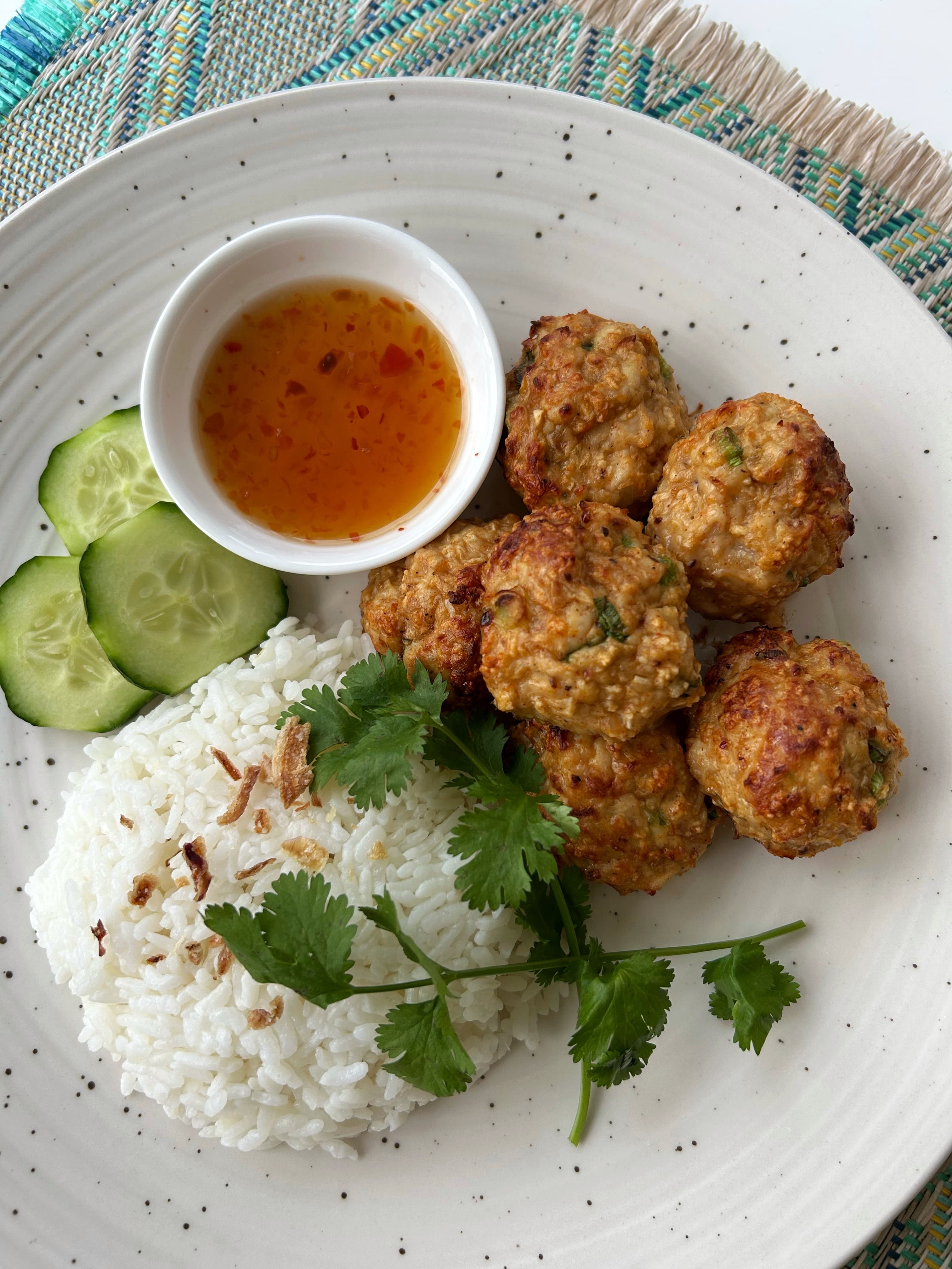 Smoky Bagoong Turkey Meatballs with Nuoc Cham