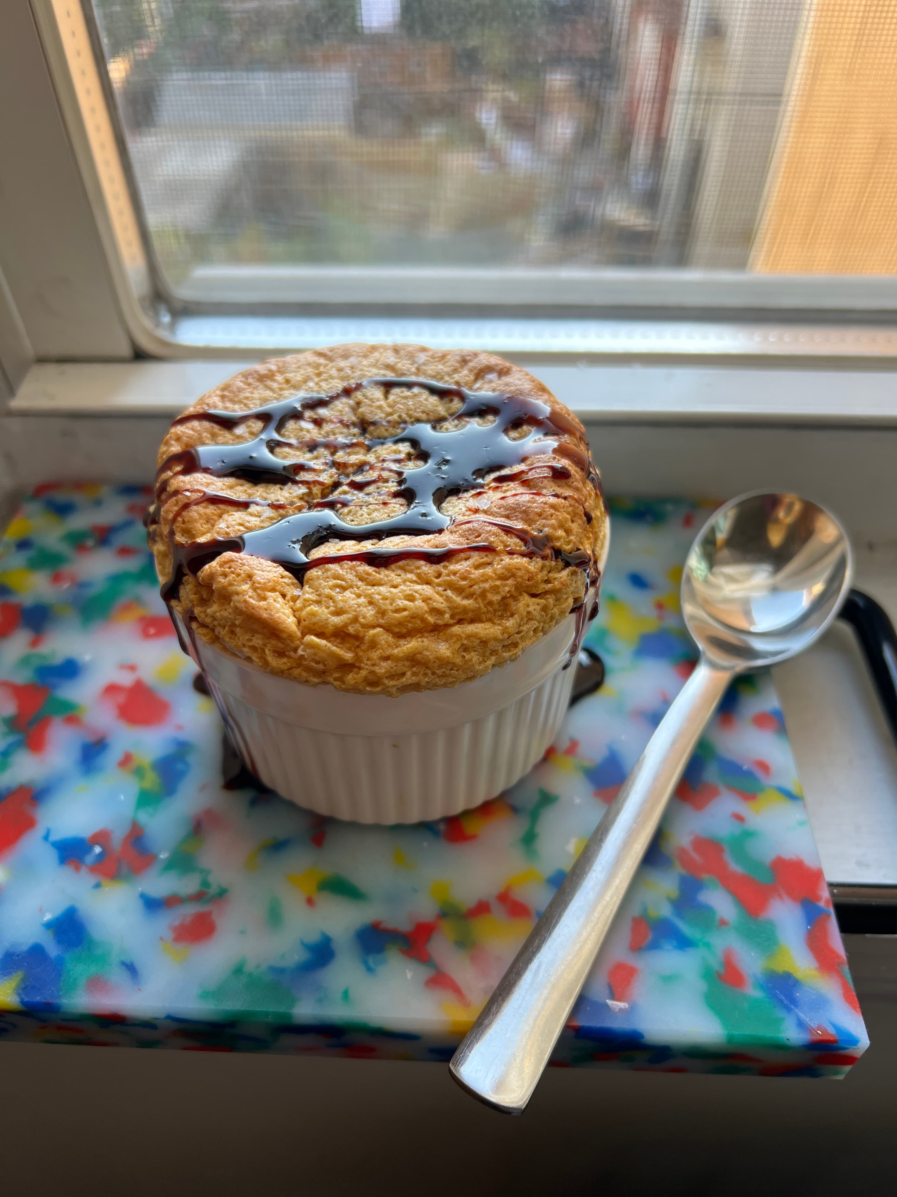 Pumpkin Soufflés with Date Syrup & Flaky Sea Salt