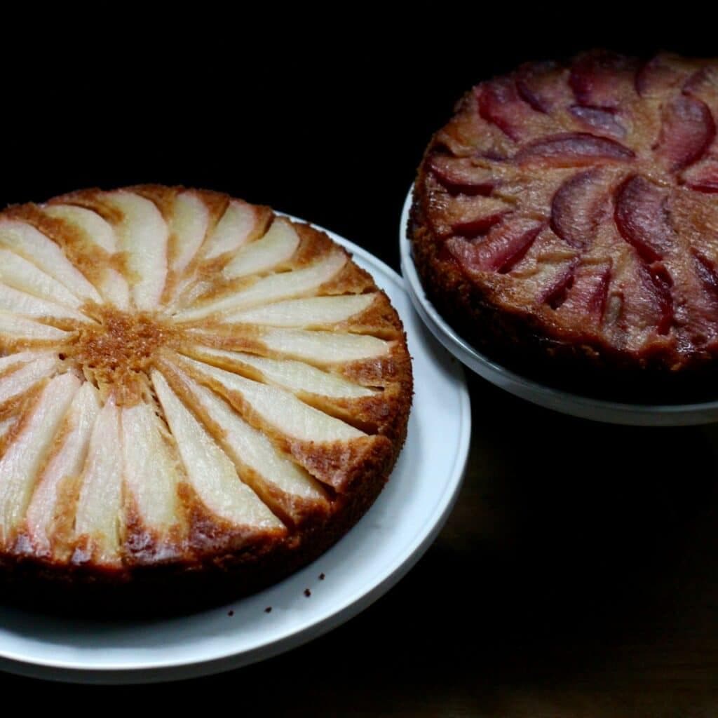 Upside Down Plum (or Pear) Ginger Cake