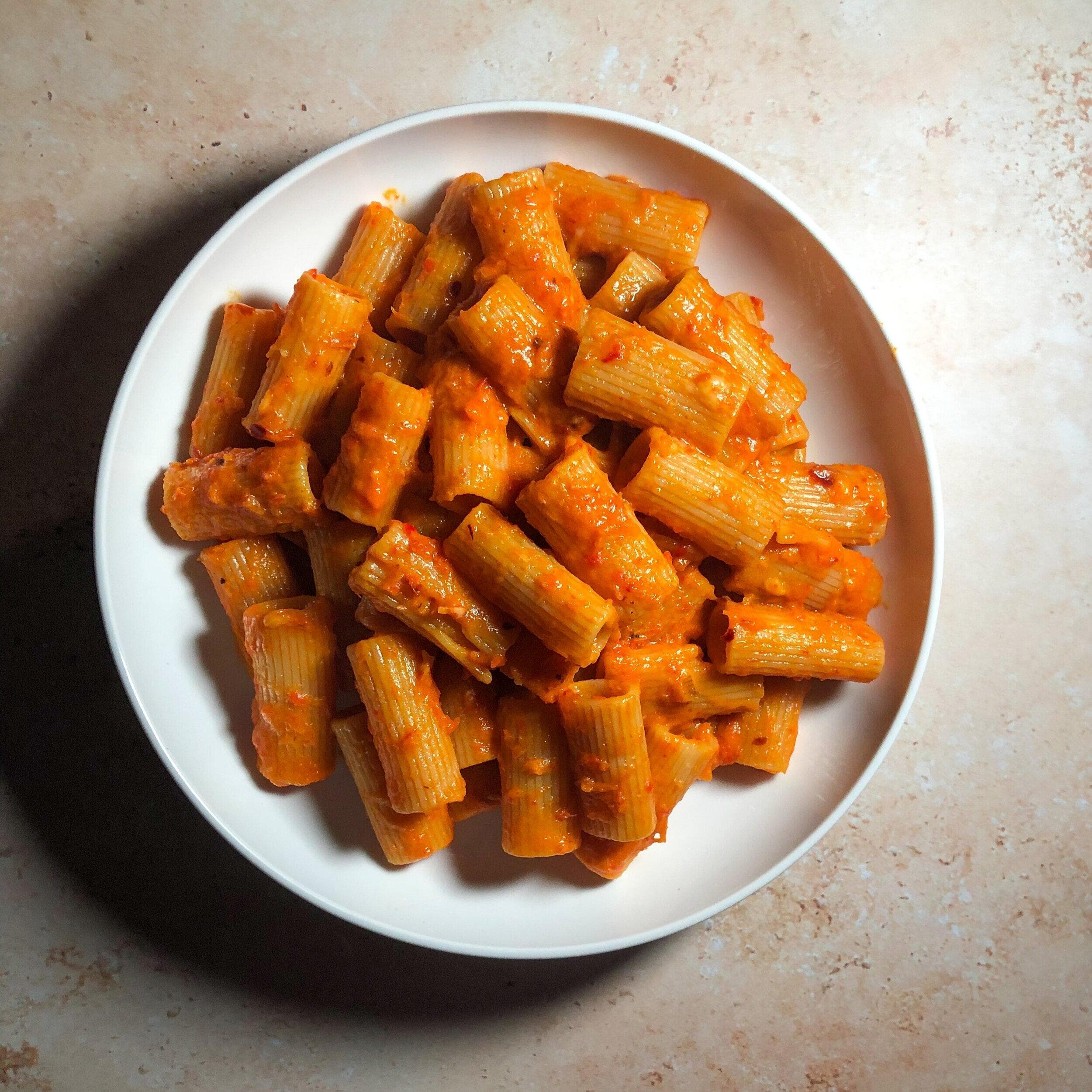 Roasted Red Pepper & Leek Pasta