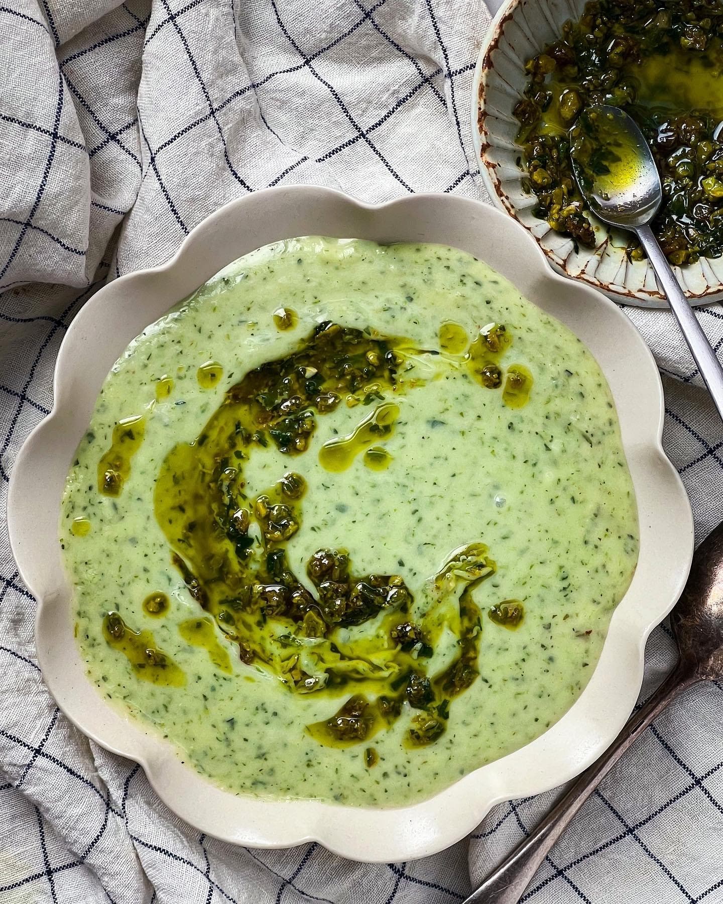 Potato Ramp Soup with Ramp Agrodolce