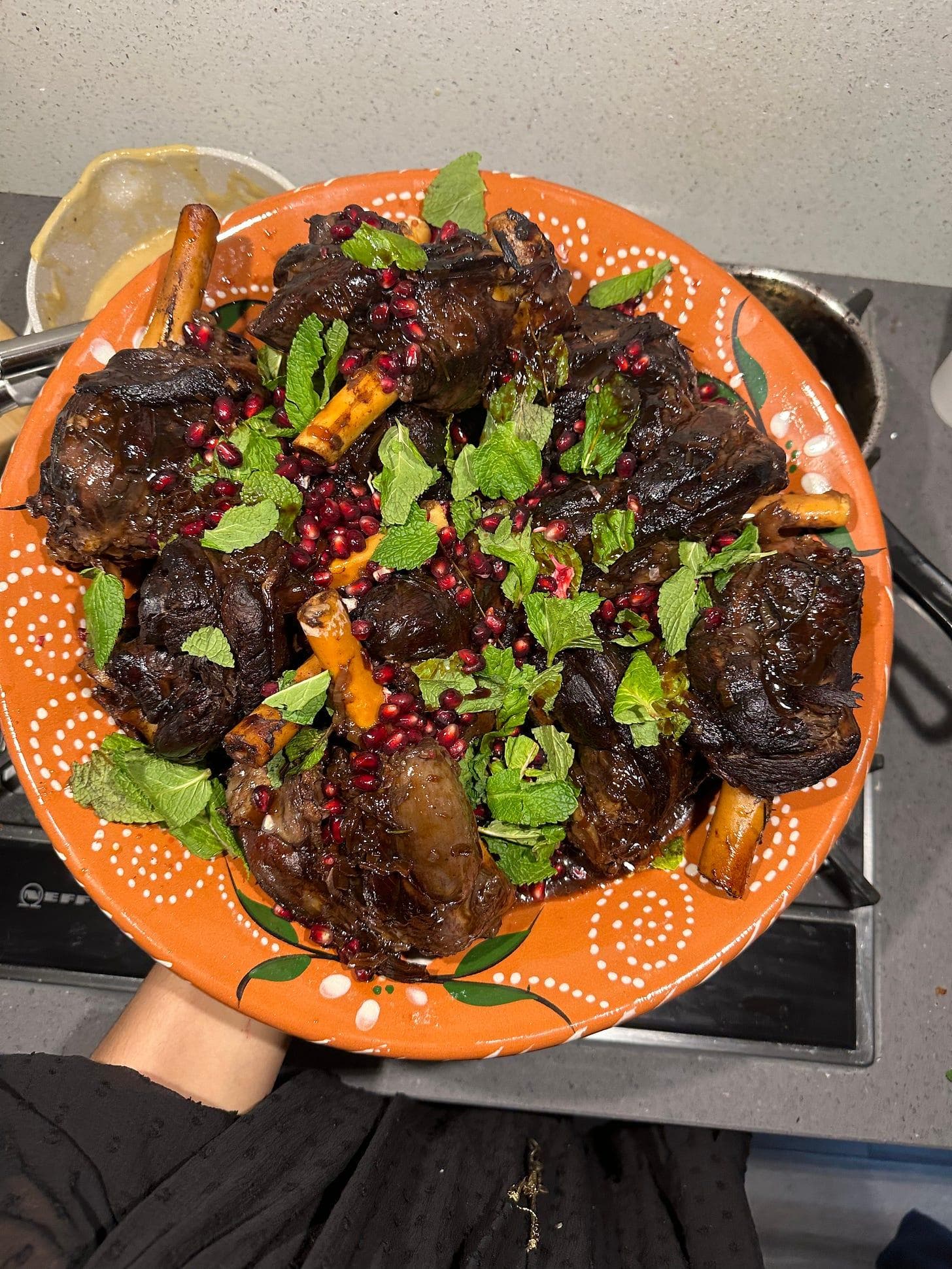 Braised Lamb Shanks with Pomegranate Jus